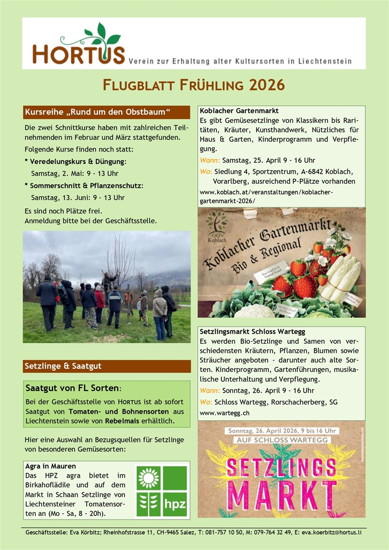 HORTUS Flugblatt Frühling 