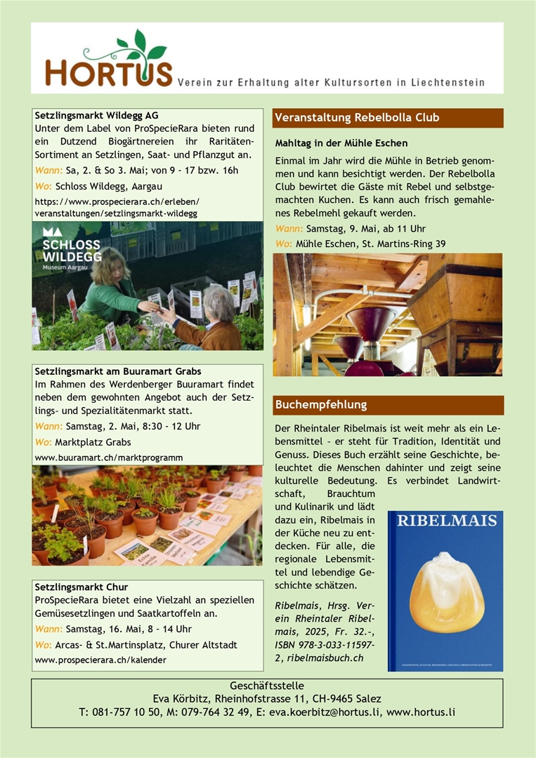 HORTUS Flugblatt Frühling 