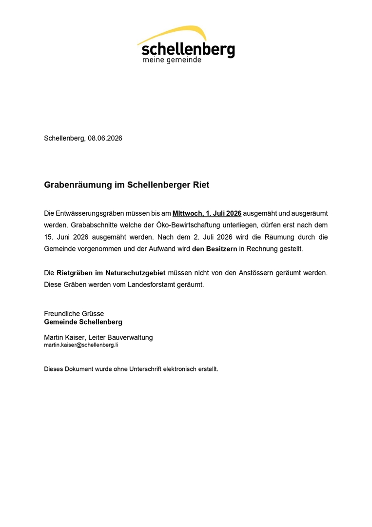 Grabenräumung im Schellenberger Riet